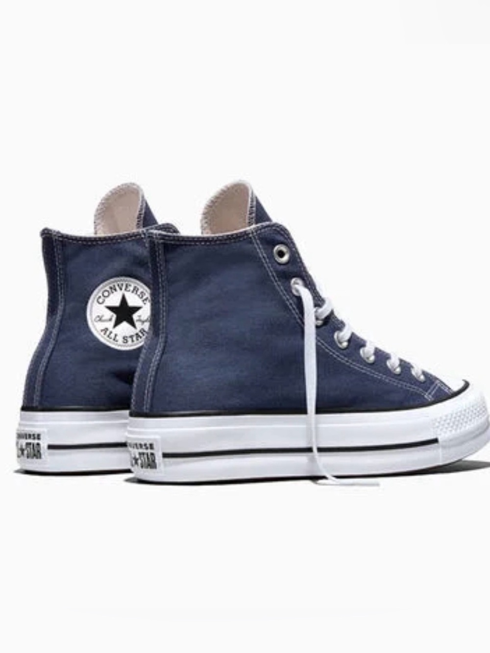 Converse Women’s 7.5/Kids 5.5 Navy and White Chuck Taylor High Top Sneakers - Picture 5 of 8